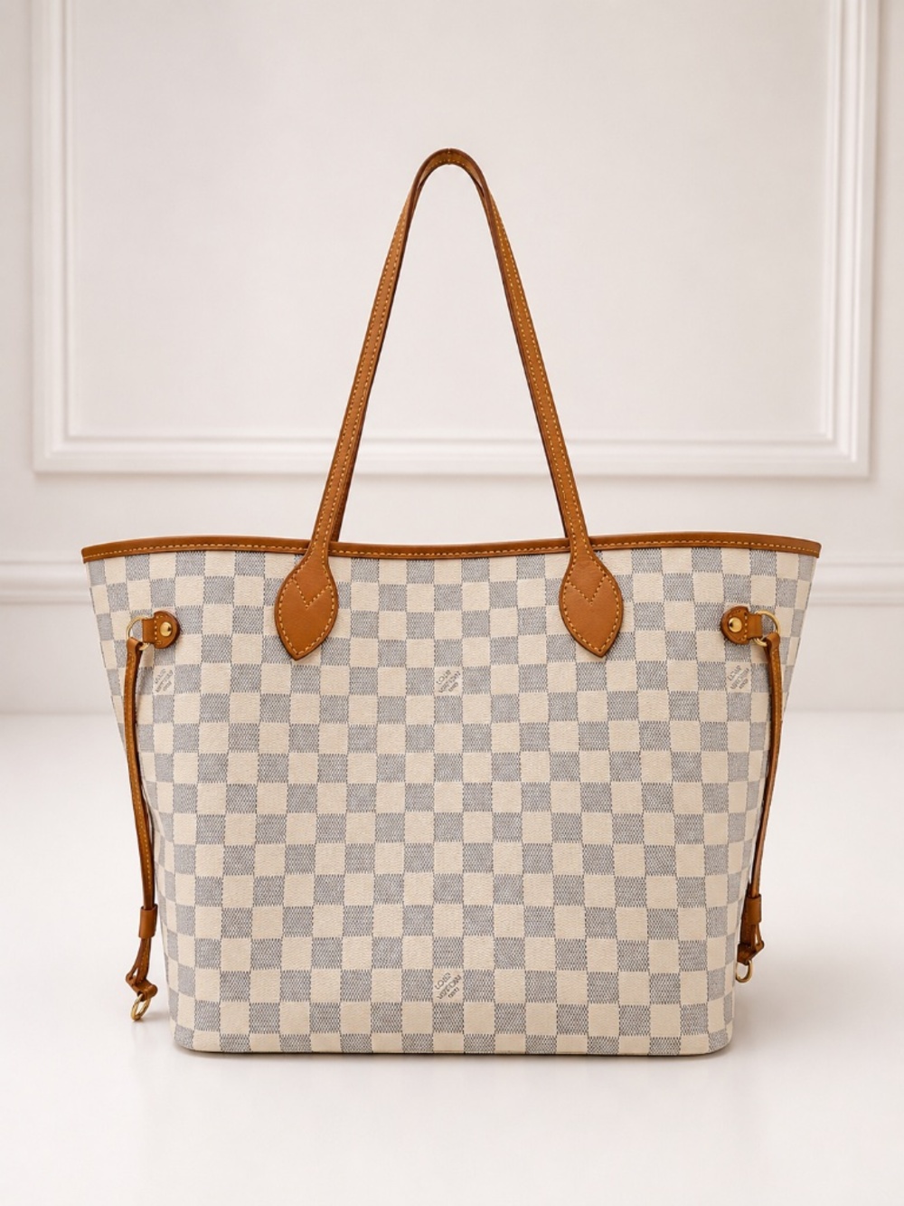 1359 Louis Vuitton Neverfull MM Tote – Damier Azur / Rose Ballerine